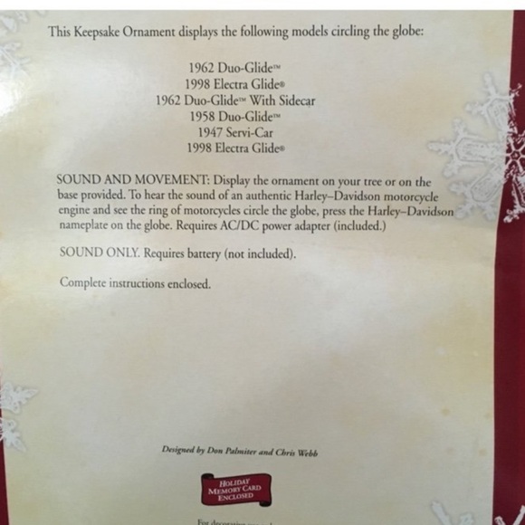 2003 Hallmark Keepsake Ornament 'Around the World' Harley-Davidson Motorcycles - Picture 5 of 5